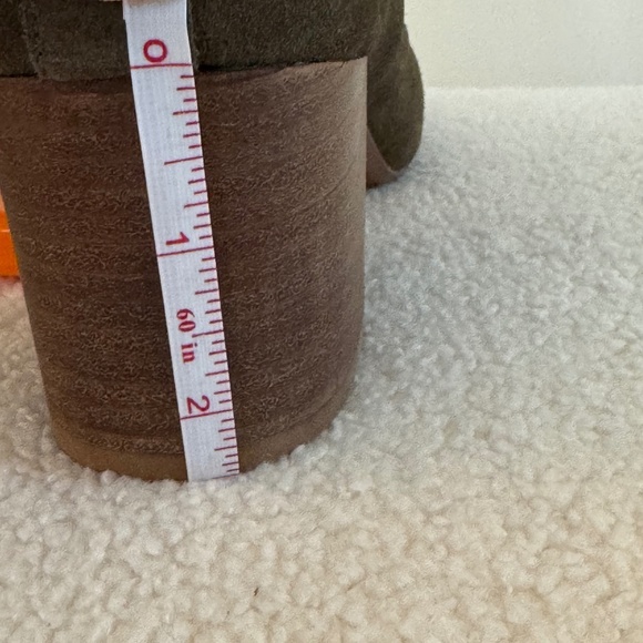 Madewell Emilia Olive Suede Lace Up Block Heels Ankle Boots - Picture 5 of 5